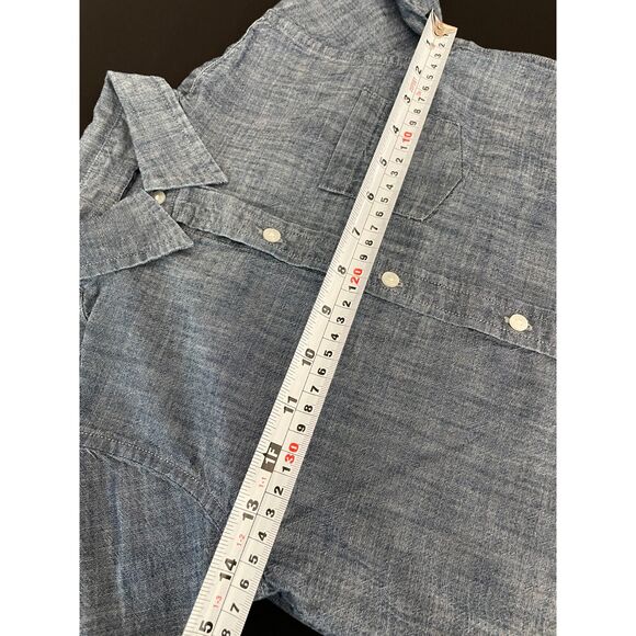 ~ Janie and Jack 6 Kids Cotton Chambray Shirt Long Sleeve Blue Button Up Boys ~ - Picture 8 of 9